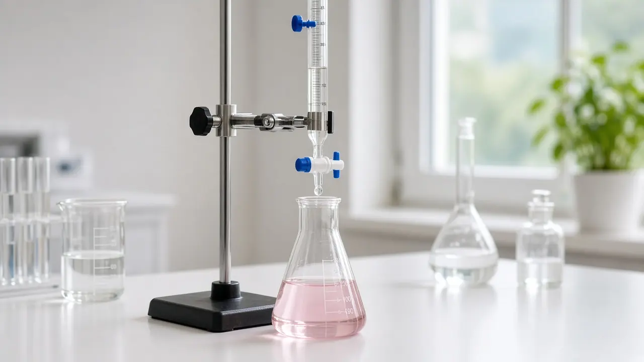 Burette and conical flask for a Class 12 titration