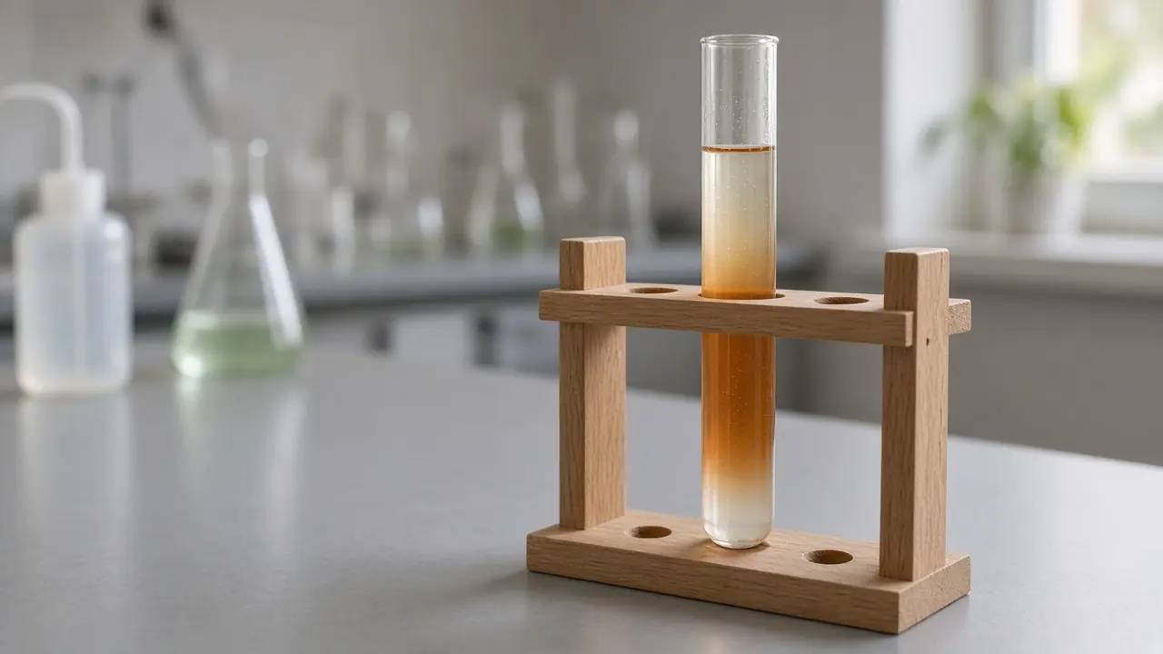 Test tube with orange bromine solution fading